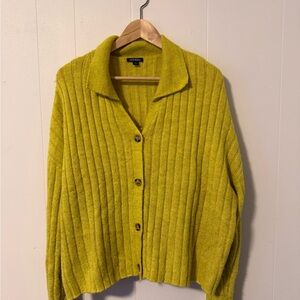 Wild Fable Chartreuse Ribbed Cardigan Sweater Set